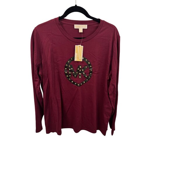 NWT Michael Kors cranberry long sleeve shirt size xl - Picture 1 of 3